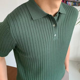 GIMCHEON Örgü Polo Yaka Tişört