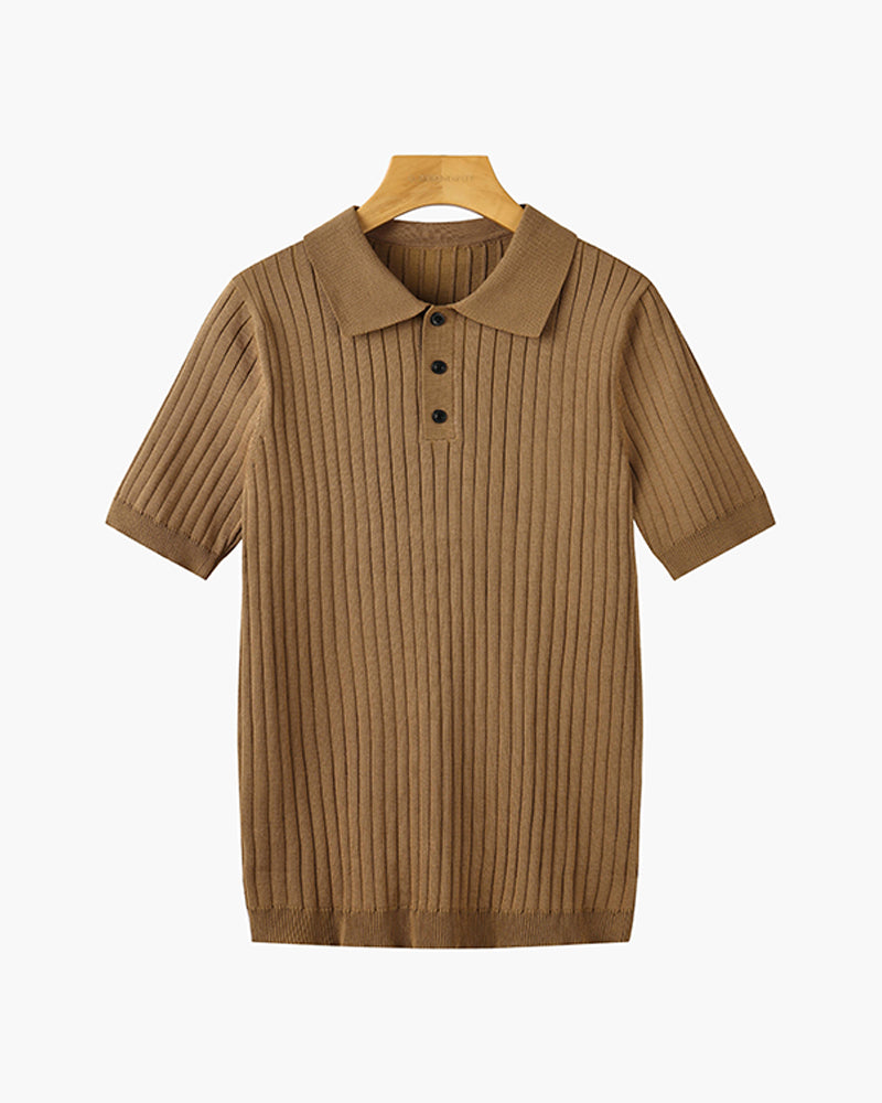 GIMCHEON Örgü Polo Yaka Tişört