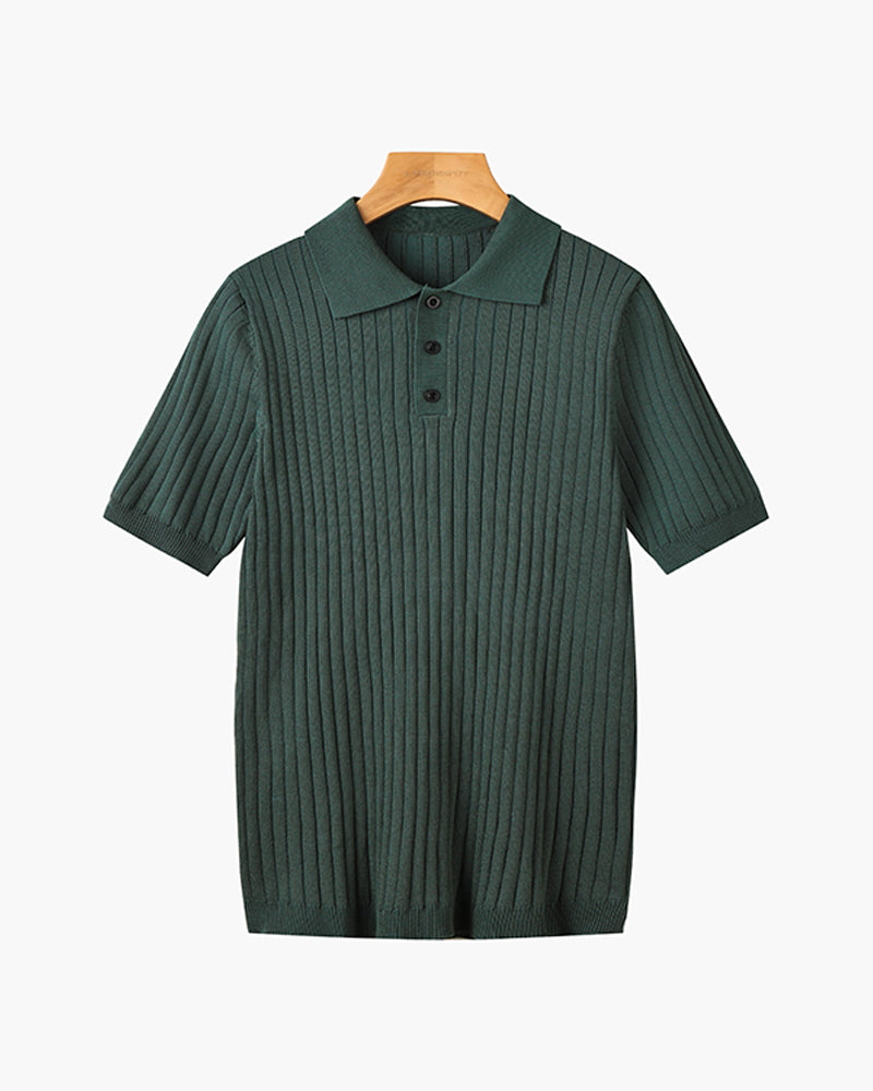 GIMCHEON Örgü Polo Yaka Tişört